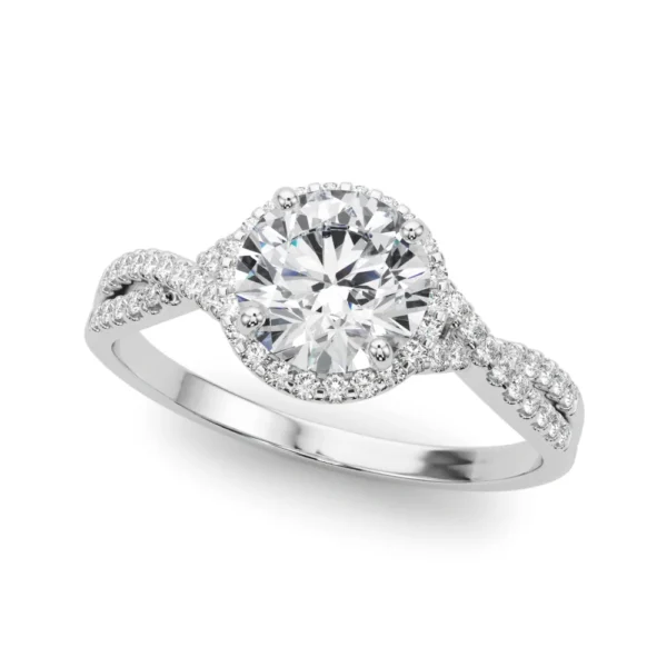 Twisted Infinity Halo Engagement Ring