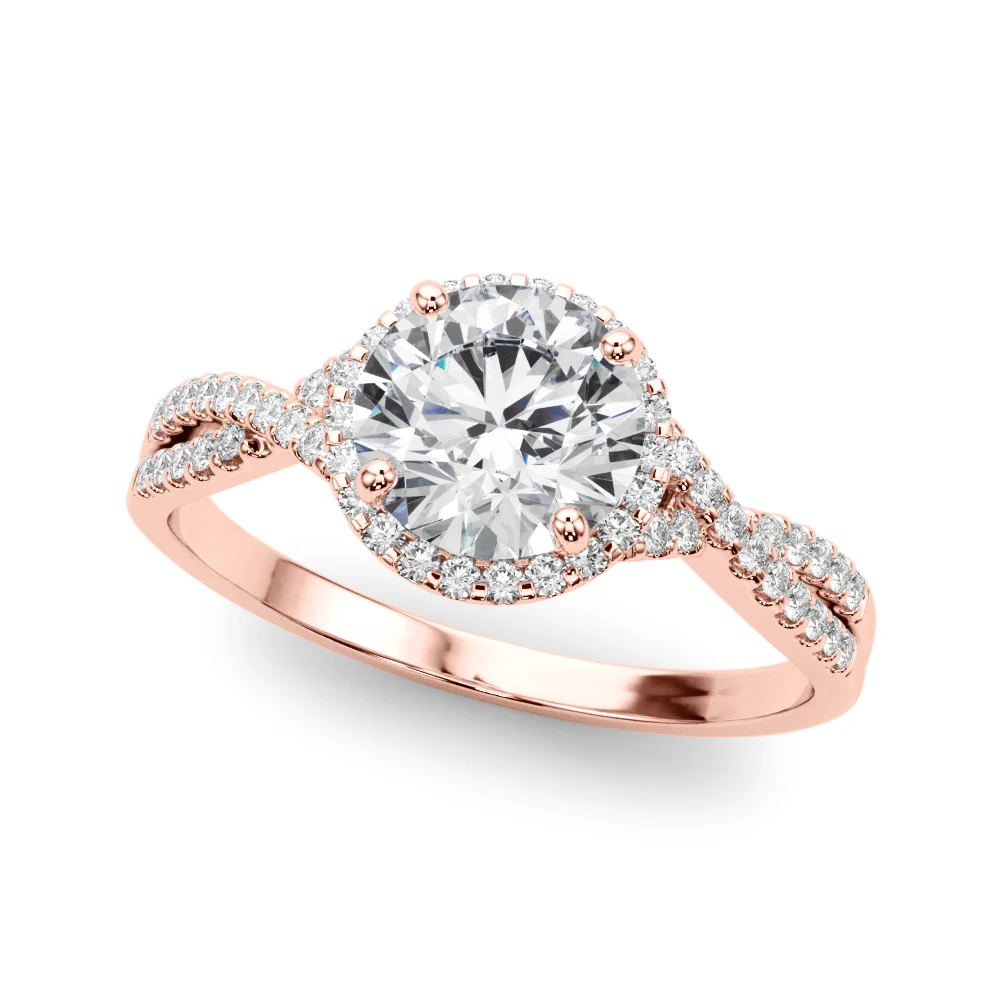 Twisted Infinity Halo Engagement Ring - Image 9