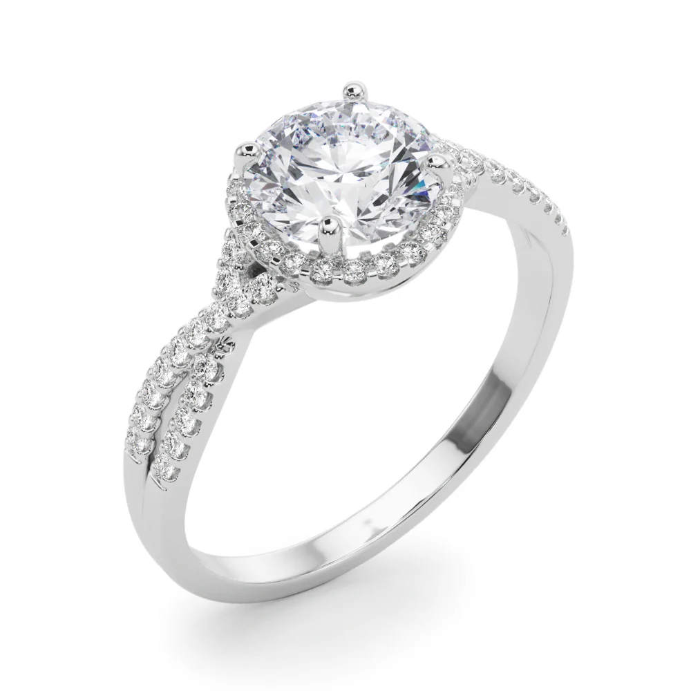 Twisted Infinity Halo Engagement Ring - Image 4