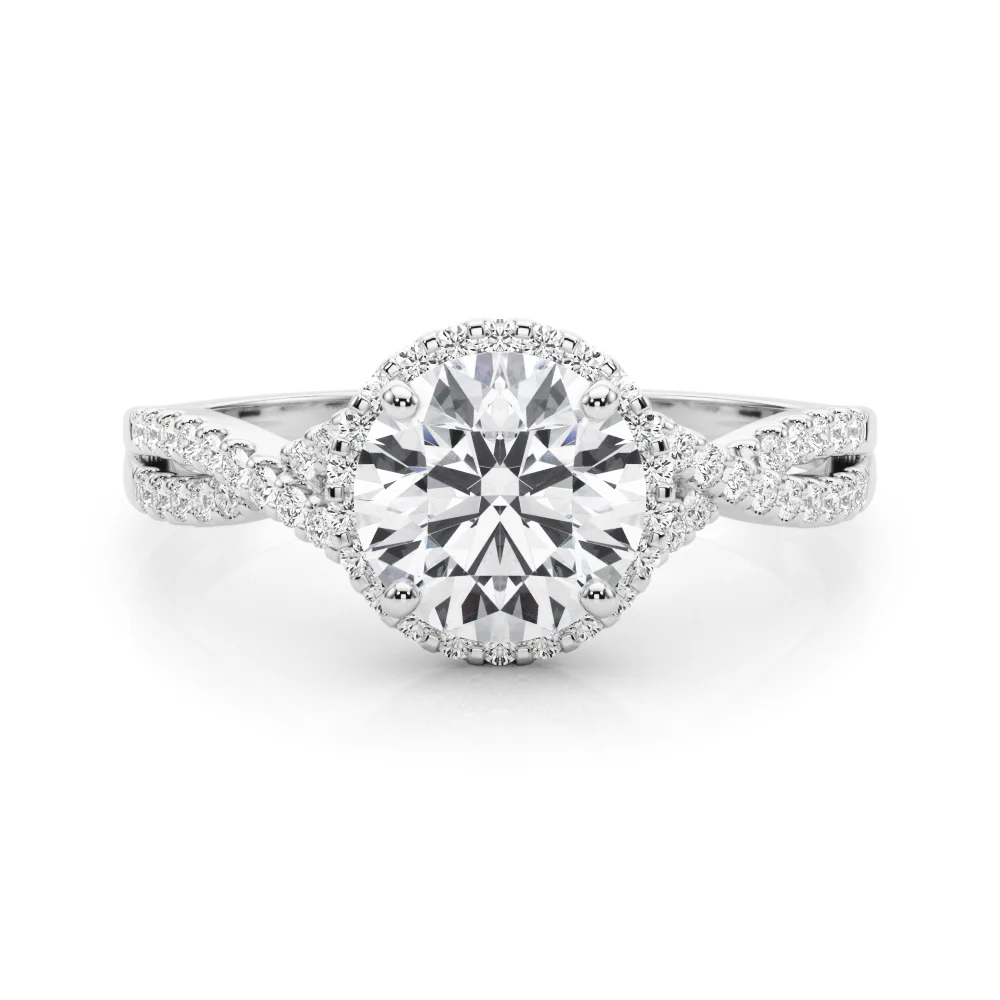 Twisted Infinity Halo Engagement Ring - Image 3