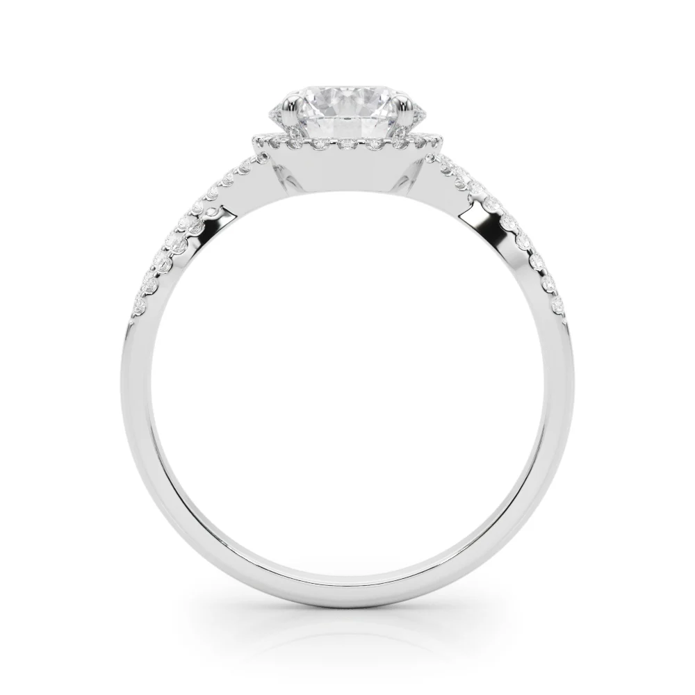Twisted Infinity Halo Engagement Ring - Image 2