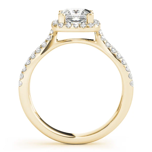 Split Shank Princess Cut Halo Engagement Ring - Image 5