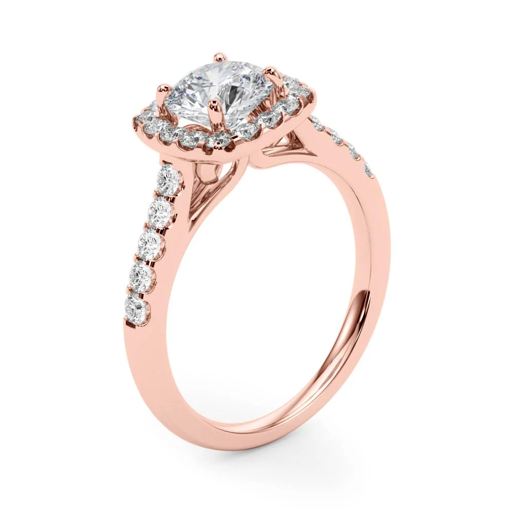 Round Diamond Engagement Ring, Cushion Halo - Image 14