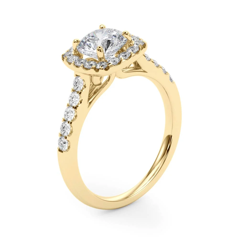 Round Diamond Engagement Ring, Cushion Halo - Image 9