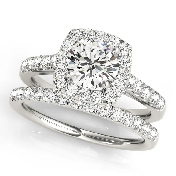 Round Diamond Engagement Ring, Cushion Halo - Image 3