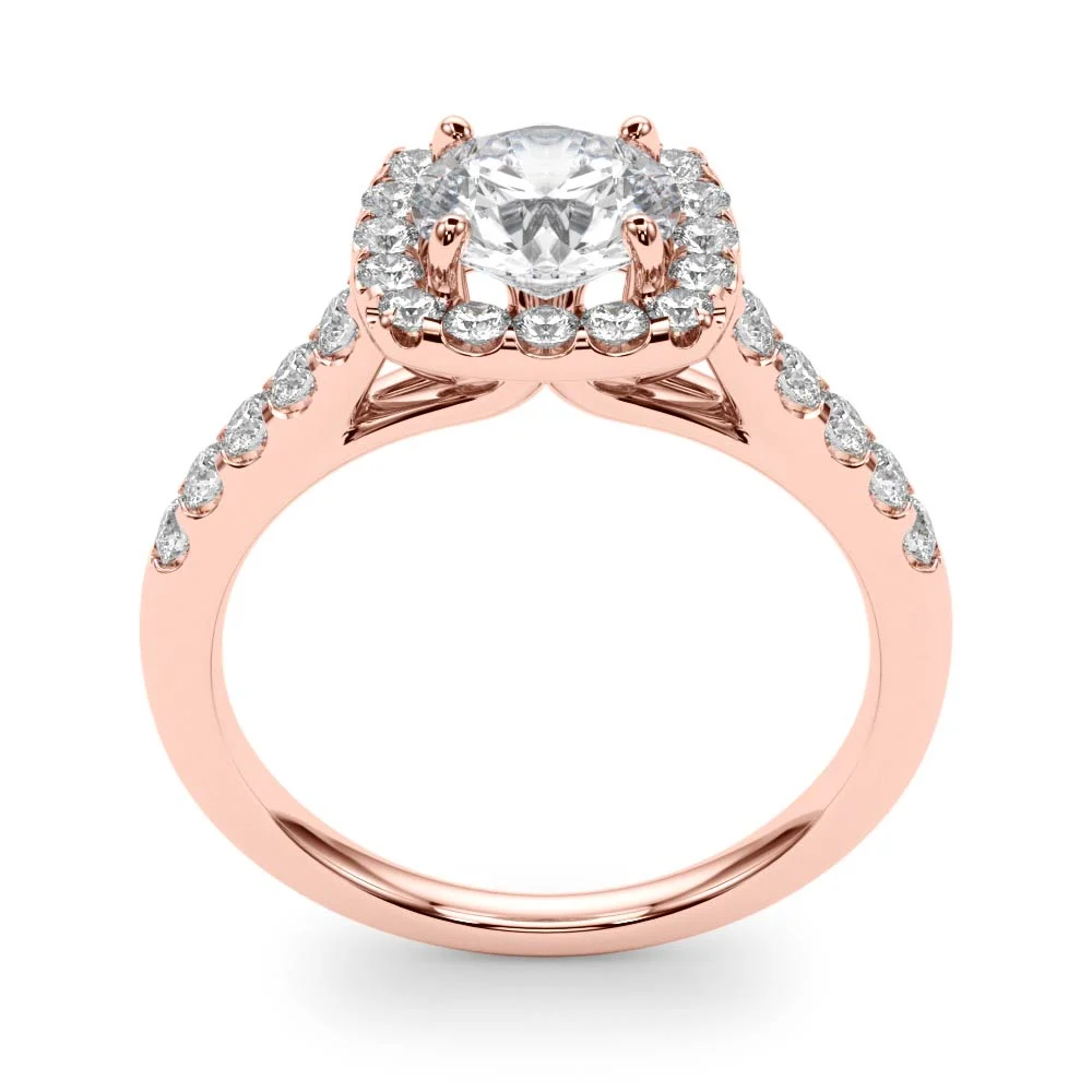 Round Diamond Engagement Ring, Cushion Halo - Image 15
