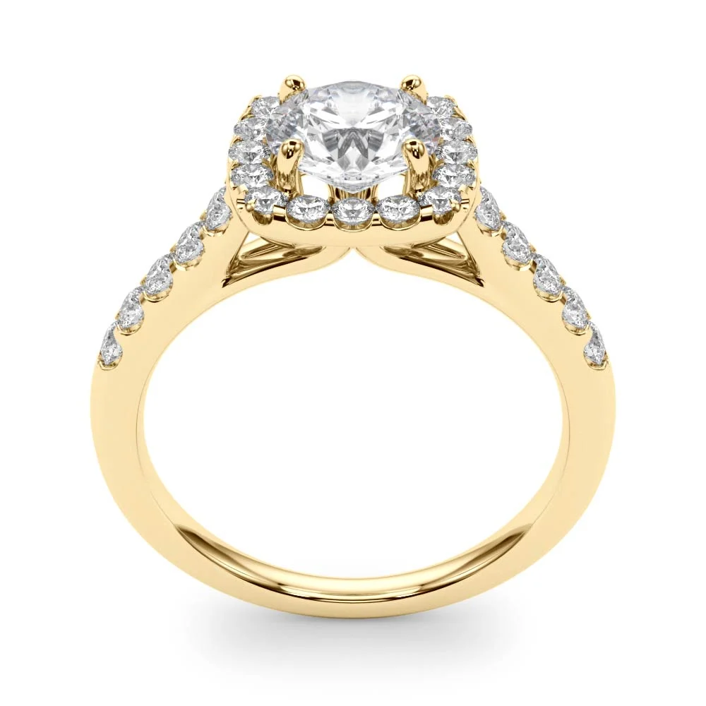 Round Diamond Engagement Ring, Cushion Halo - Image 10