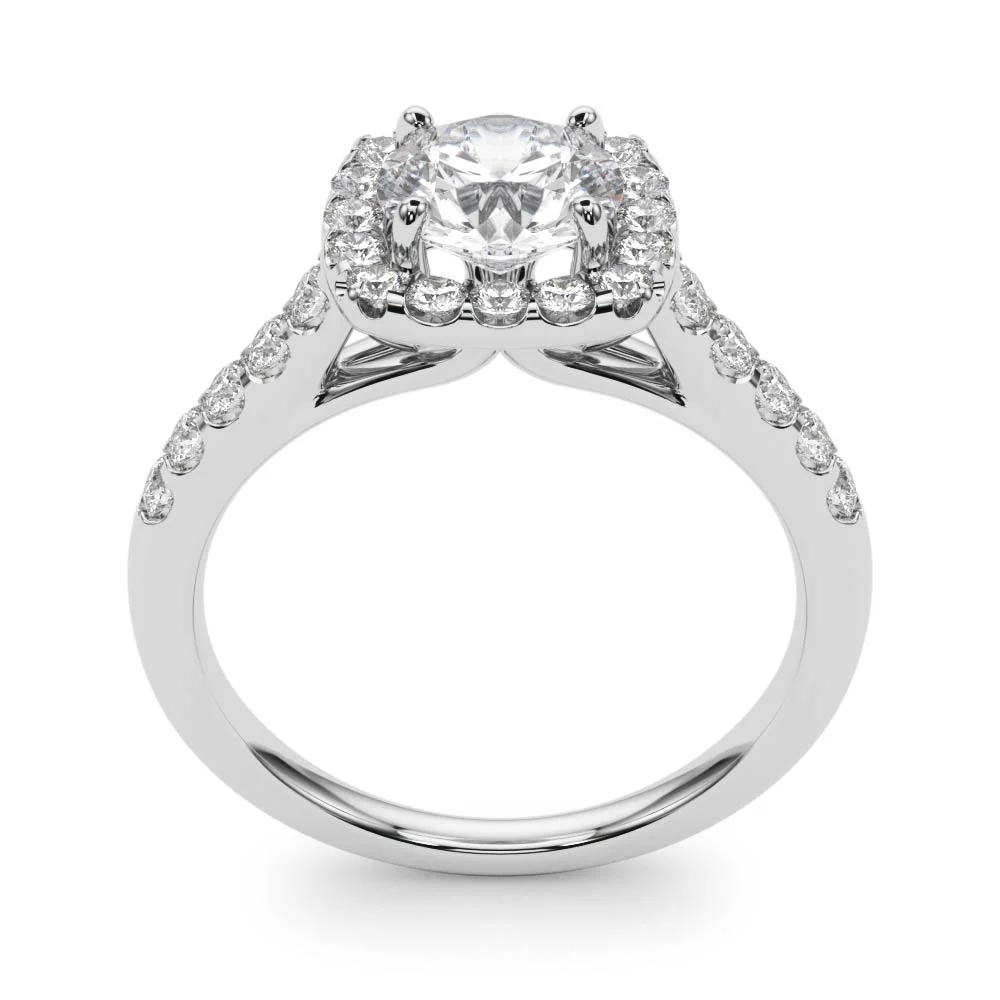 Round Diamond Engagement Ring, Cushion Halo - Image 5