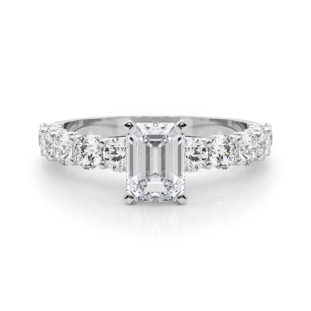 Single Row Diamond Engagement Ring - Image 15