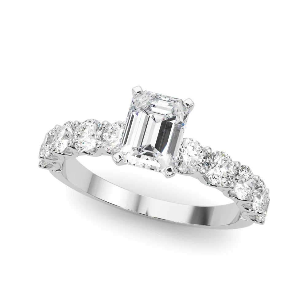 Single Row Diamond Engagement Ring - Image 13