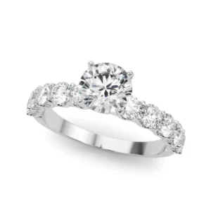 Single Row Diamond Engagement Ring