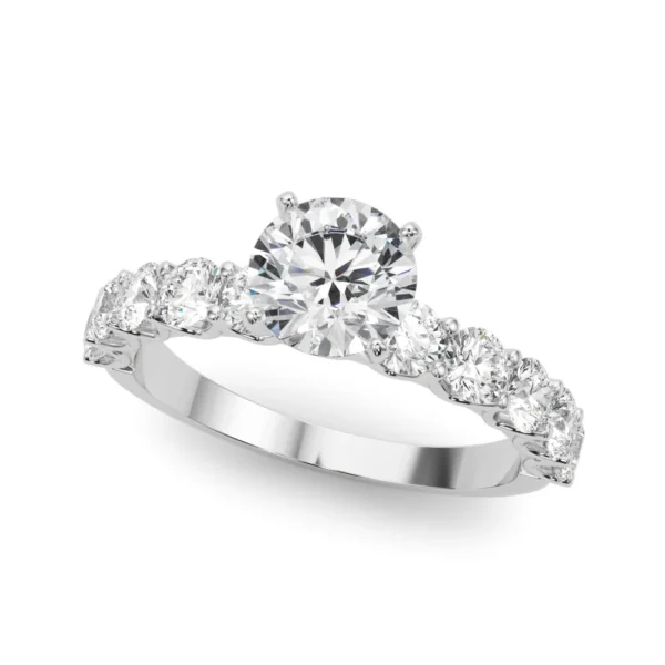 Single Row Diamond Engagement Ring