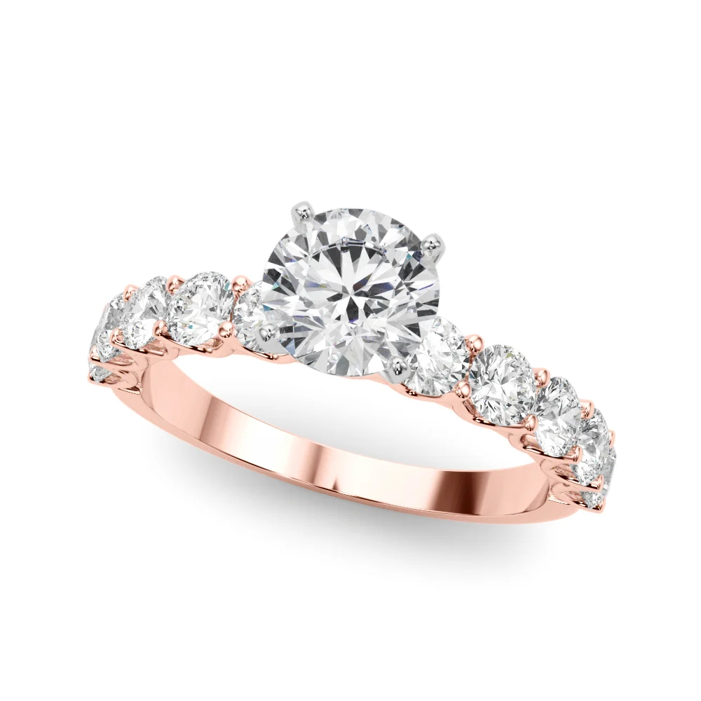 Single Row Diamond Engagement Ring - Image 9