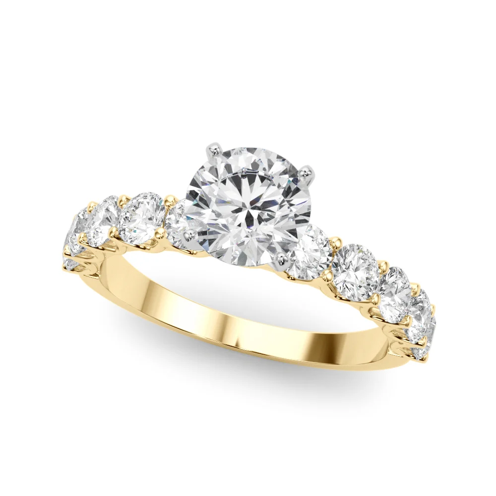 Single Row Diamond Engagement Ring - Image 5