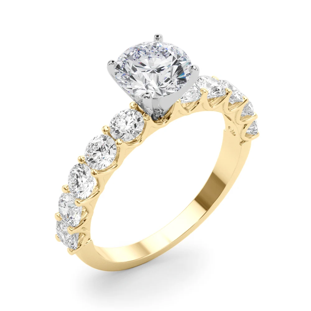 Single Row Diamond Engagement Ring - Image 8