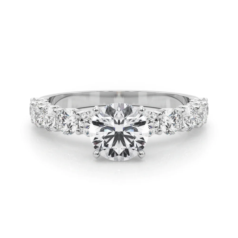 Single Row Diamond Engagement Ring - Image 3