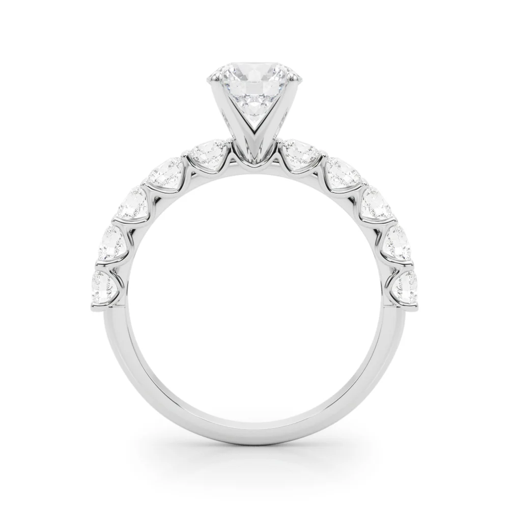 Single Row Diamond Engagement Ring - Image 2