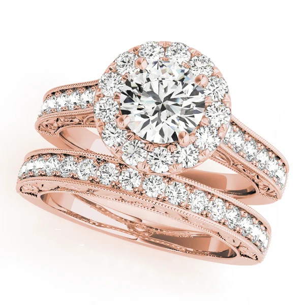Vintage Halo Engraved Filigree Milgrain Engagement Ring - Image 9