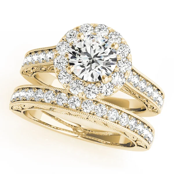 Vintage Halo Engraved Filigree Milgrain Engagement Ring - Image 6