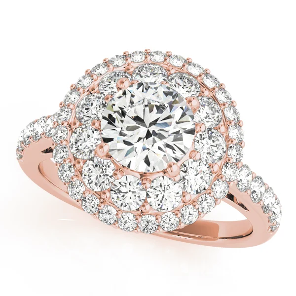 Single Row Double Halo Engagement Rings - Image 7