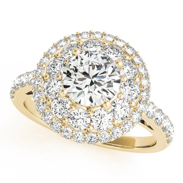 Single Row Double Halo Engagement Rings - Image 4