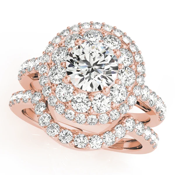 Single Row Double Halo Engagement Rings - Image 9