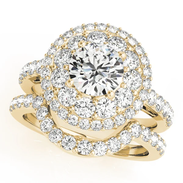 Single Row Double Halo Engagement Rings - Image 6