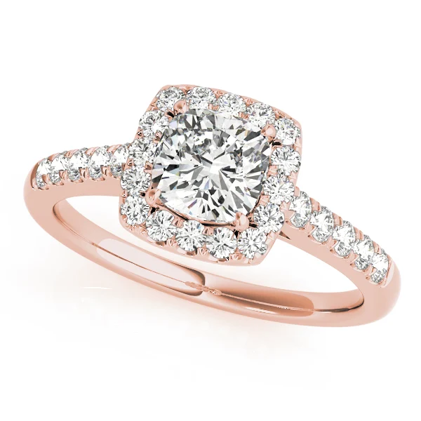 Single Row Halo Engagement Ring - Image 11