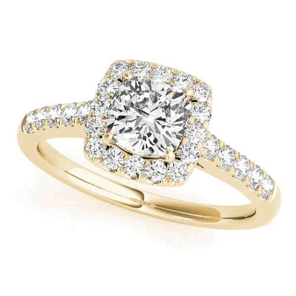 Single Row Halo Engagement Ring - Image 6