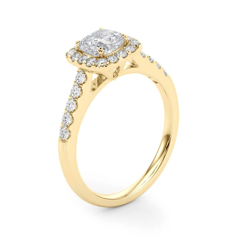 Single Row Halo Engagement Ring - Image 14