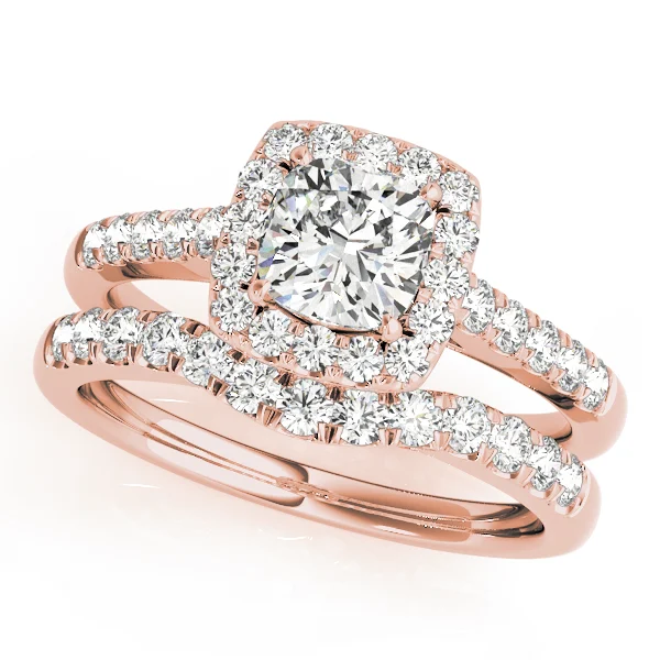 Single Row Halo Engagement Ring - Image 13