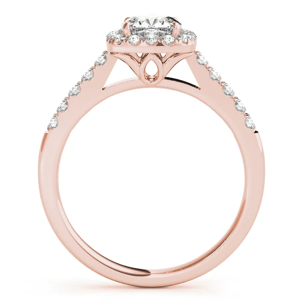 Single Row Halo Engagement Ring - Image 12