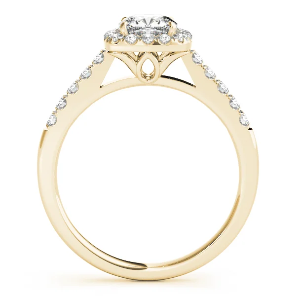 Single Row Halo Engagement Ring - Image 7