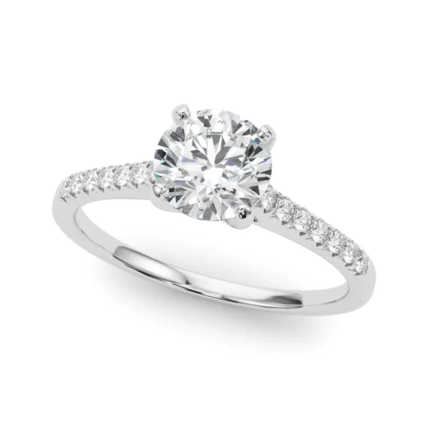 Single Row Prong Set Engagement Ring