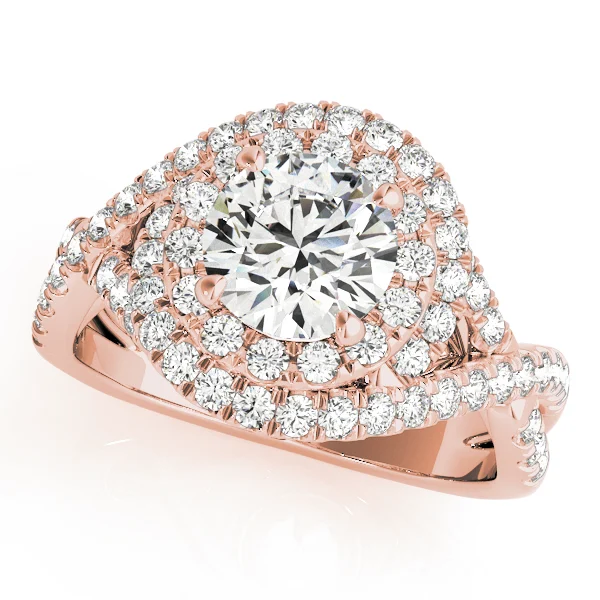 Twisted Double Halo Engagement Rings - Image 7