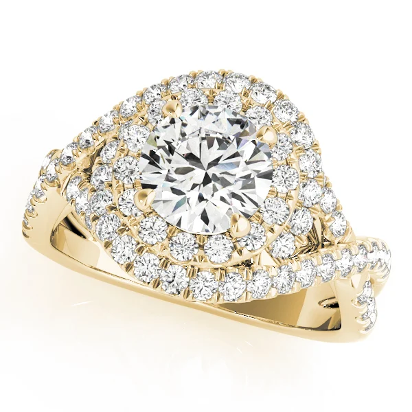 Twisted Double Halo Engagement Rings - Image 4