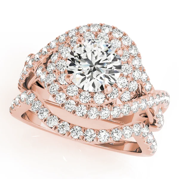 Twisted Double Halo Engagement Rings - Image 9