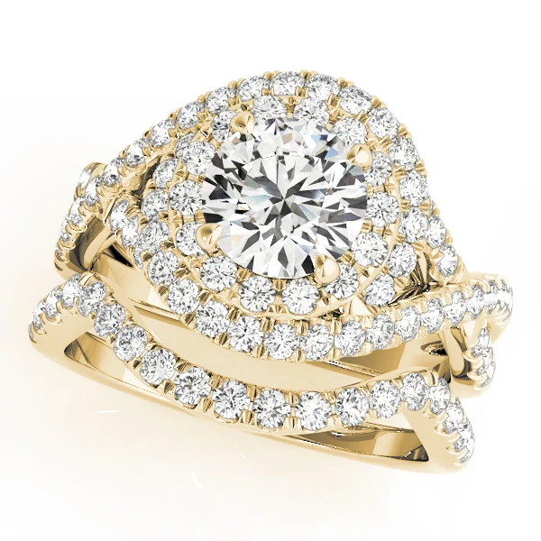 Twisted Double Halo Engagement Rings - Image 6