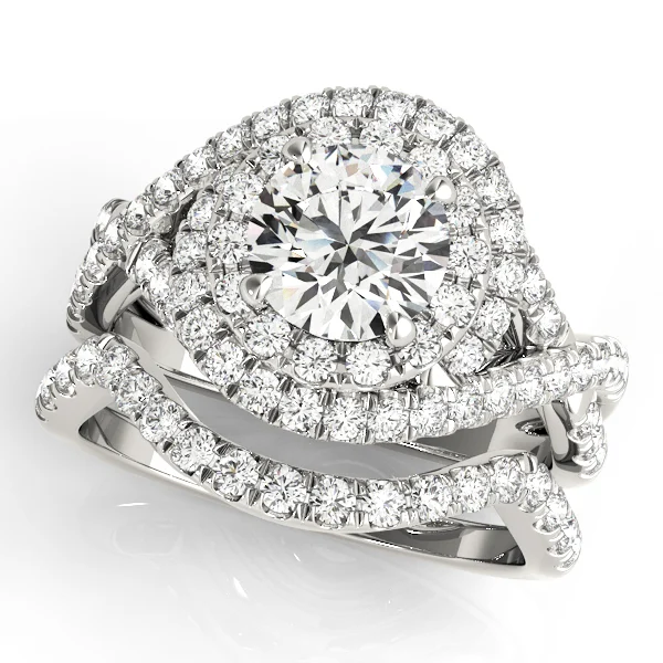 Twisted Double Halo Engagement Rings - Image 3