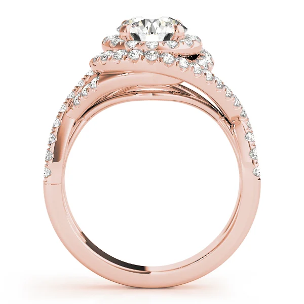 Twisted Double Halo Engagement Rings - Image 8