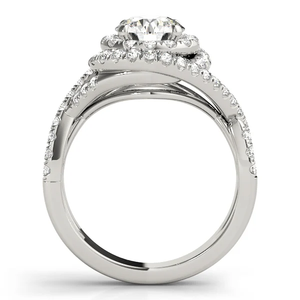 Twisted Double Halo Engagement Rings - Image 2