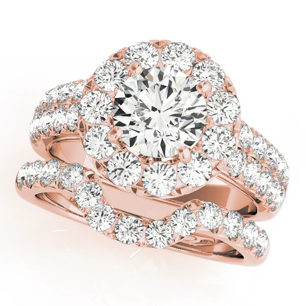 Double Row Pavé Round Halo Engagement Ring - Image 9