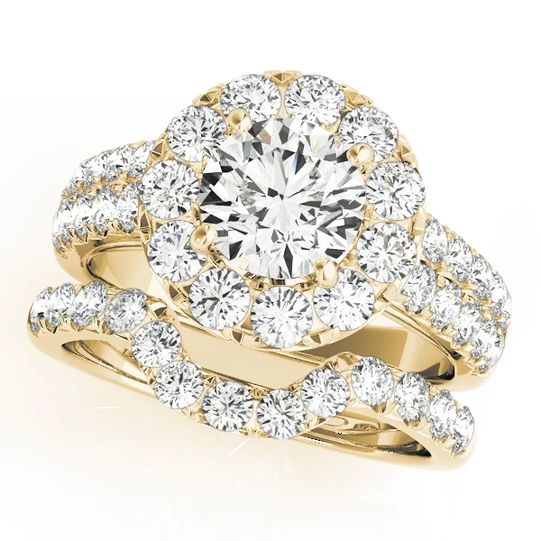 Double Row Pavé Round Halo Engagement Ring - Image 6