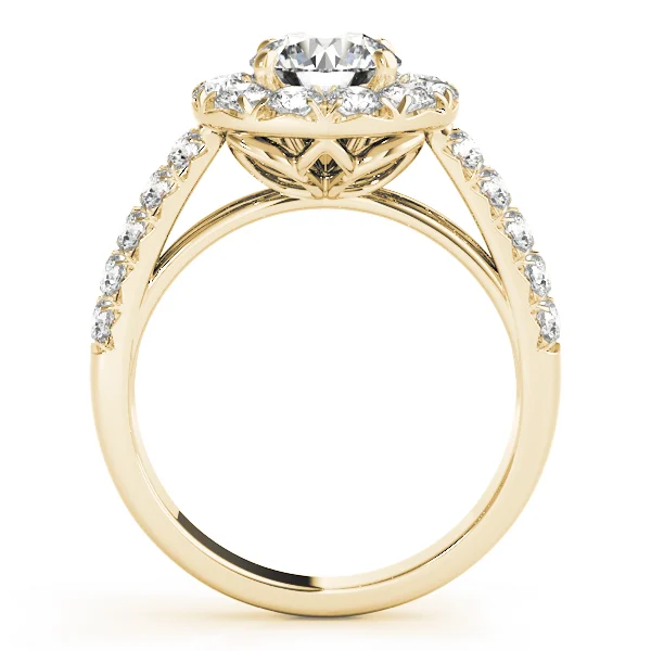 Double Row Pavé Round Halo Engagement Ring - Image 5
