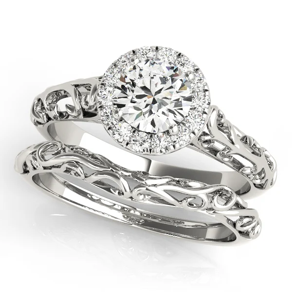 Vintage Filigree Halo Engagement Rings - Image 3