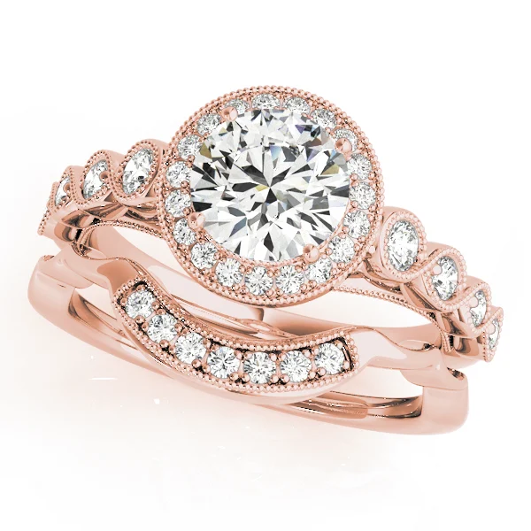Vintage Infinity Milgrain Halo Engagement Rings - Image 9