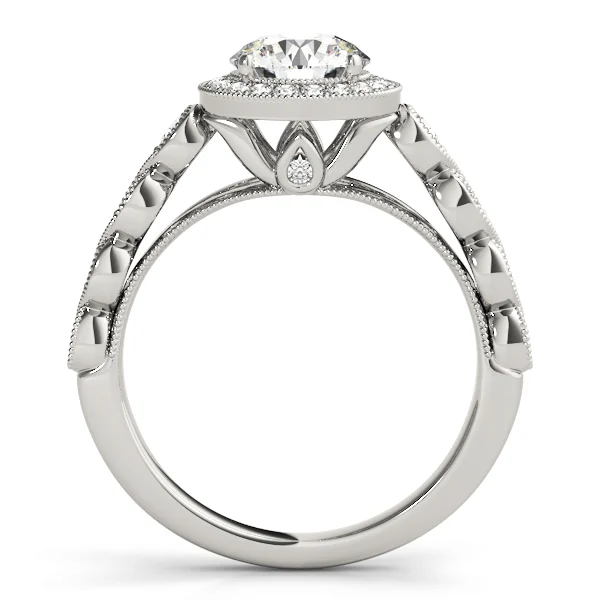 Vintage Infinity Milgrain Halo Engagement Rings - Image 2