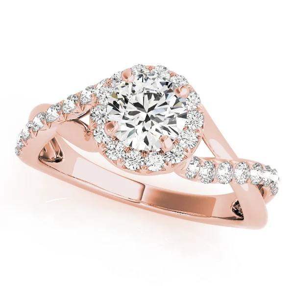 Bypass Twisted Shank Halo Engagement Rings - Image 7