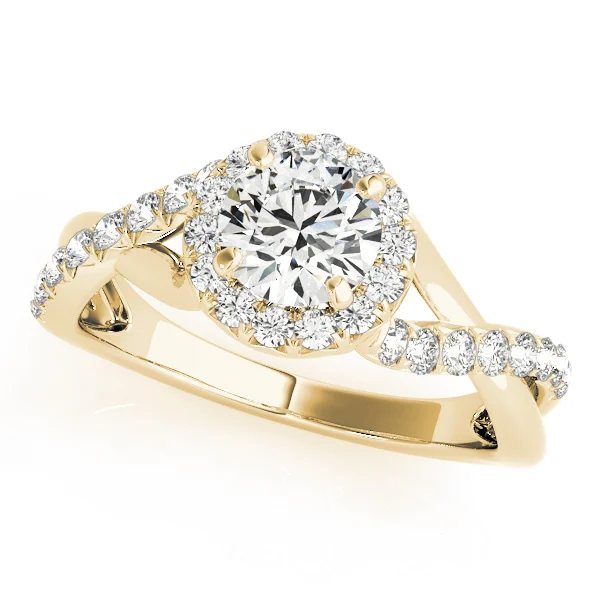 Bypass Twisted Shank Halo Engagement Rings - Image 4