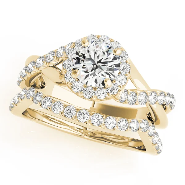 Bypass Twisted Shank Halo Engagement Rings - Image 6